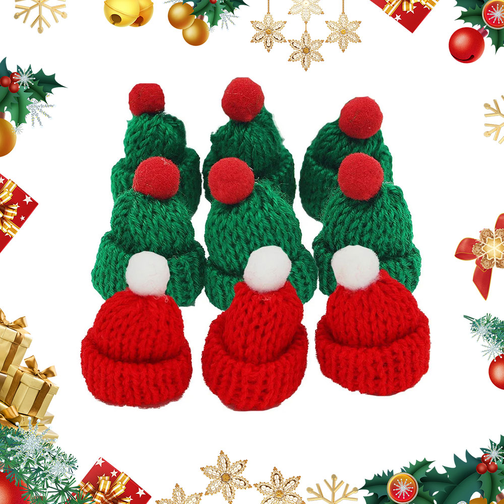Santa Hat Plush - 10 Stücke 3,5x5 cm Mini Weihnachten