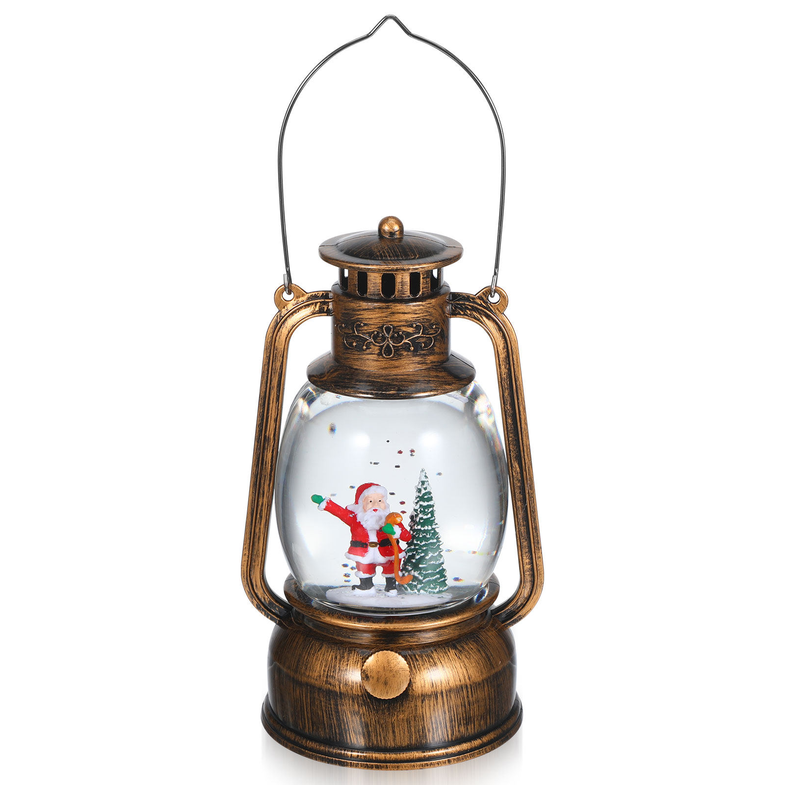 Snow Globe Musical - Beleuchtete Musikalische Schneekugel-Laterne mit Weihnachtsmann-Design und