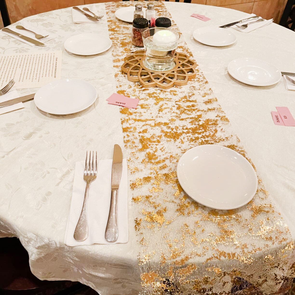 Christmas Table Runner - Funkeln Metallic Gold dünne Tisch läufer