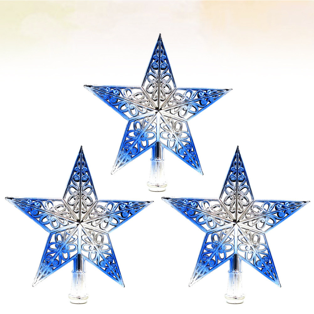 Star Tree Topper - 3 Stück 20 cm Hohlstern Christbaumspitze