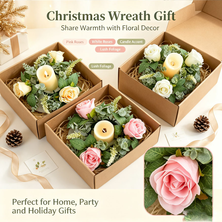 Holiday Candle Set - Künstlicher Rosenkranz in Form eines Kerzenständerns,