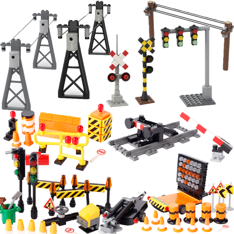 Lego Set City - MOC Stadt Barrikade Bausteine Verkehrs Zubehör