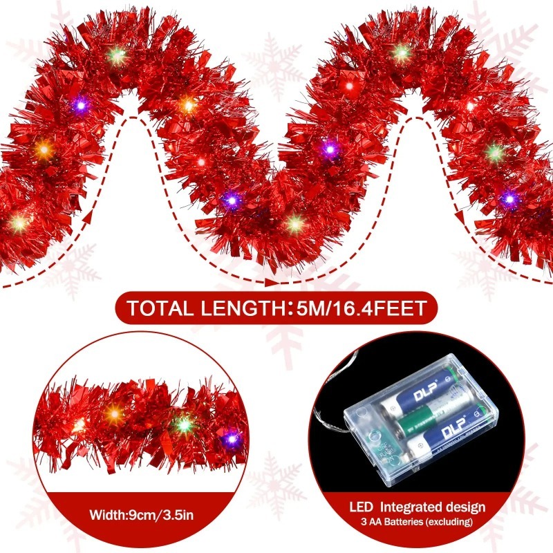 Batteriebetriebene Weihnachts- – Tinsel Garland Decoration Bewertung und Preis